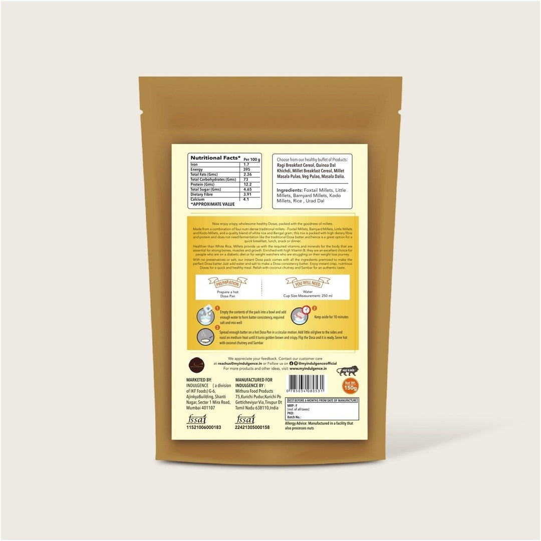 INDULGENCE Millet Dosa Mix 360 gms(Pack of 2)