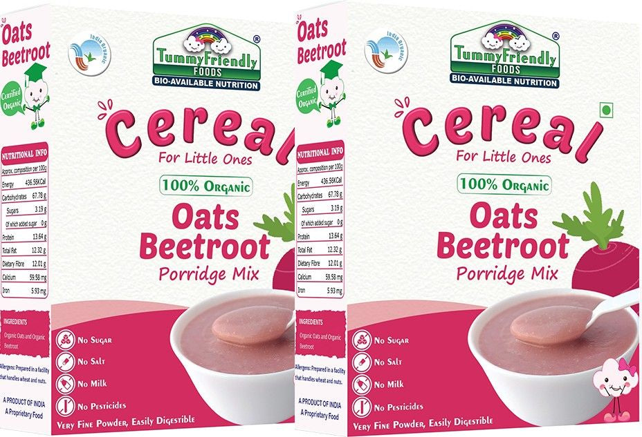 TummyFriendly Foods Organic Oats Beetroot Porridge Mix | For Kids and Adults