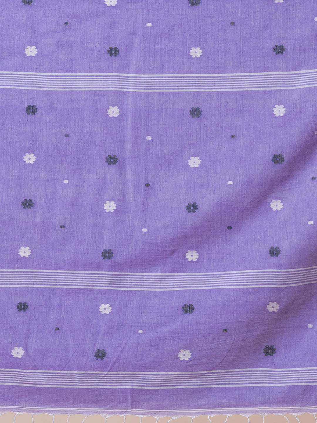 OCAU Liliac Breeze - Organic cotton saree with jamdani motifs II Lavender - Suspire