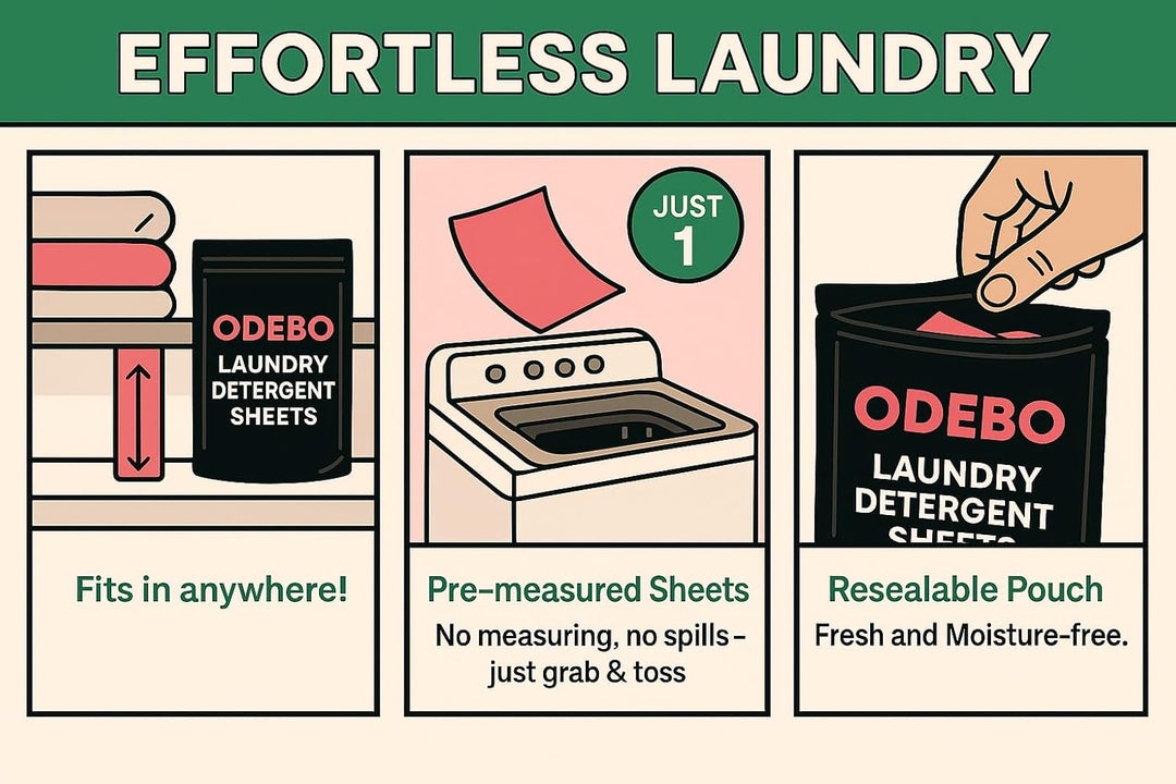 Odebo Laundry Detergent Sheets - 30 loads l Plant based, non - toxic l Gentle on Clothes - Suspire
