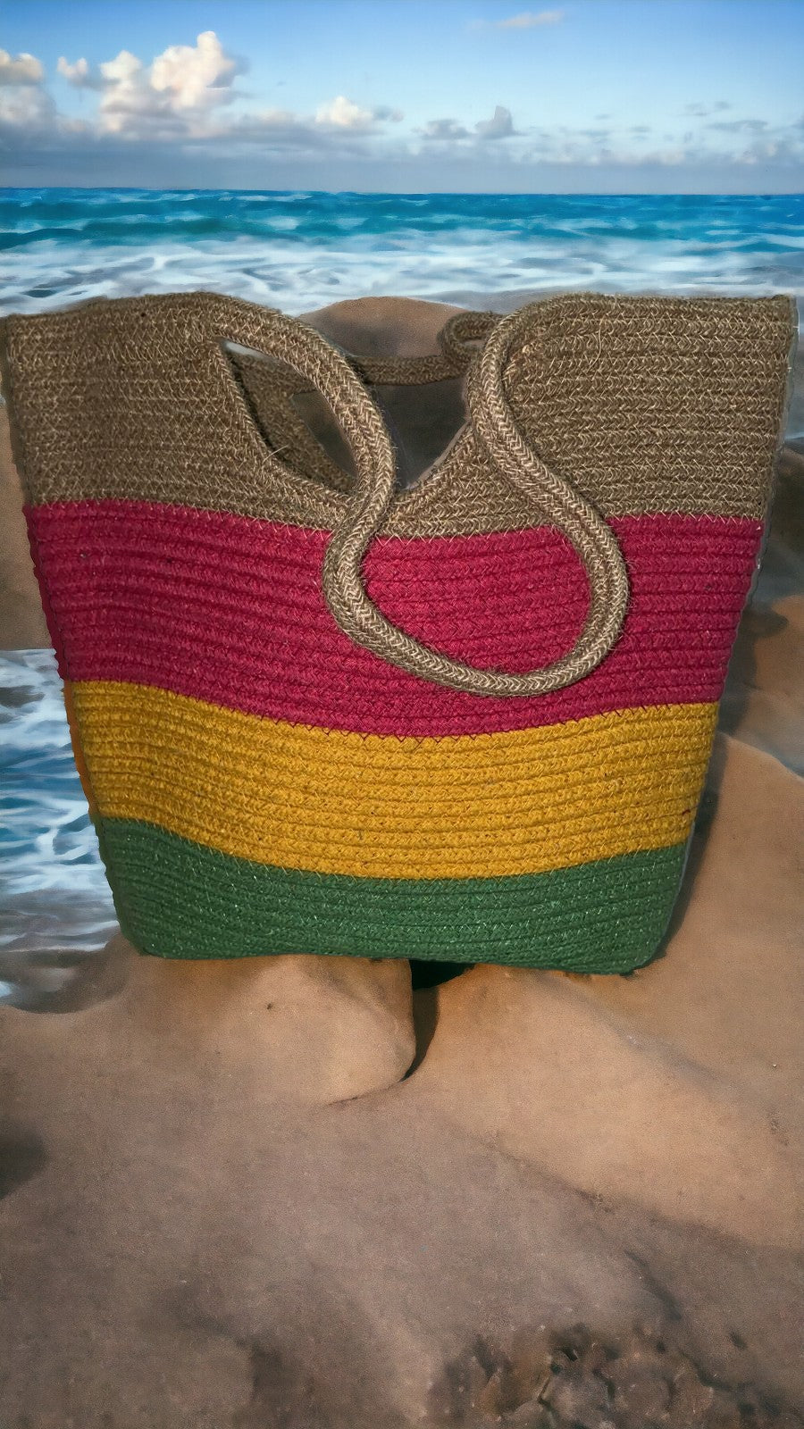 ONEarth Colourfull Jute Tote Bag