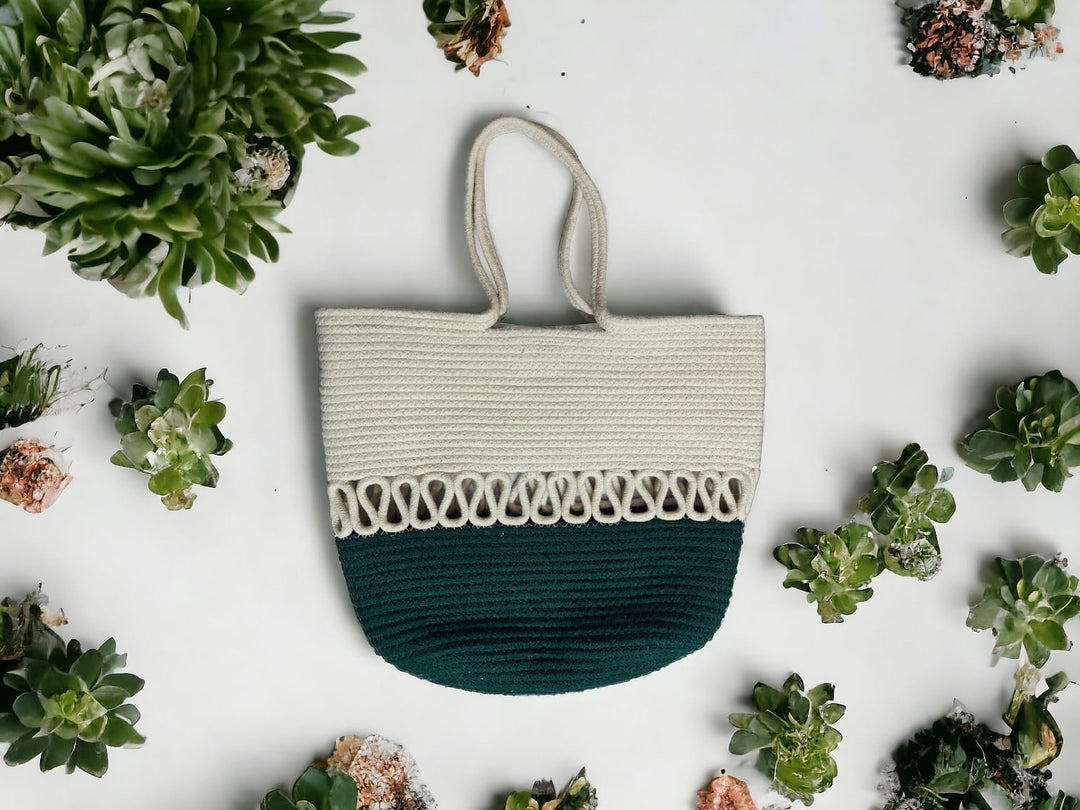 ONEarth Cream & Green Designer bag