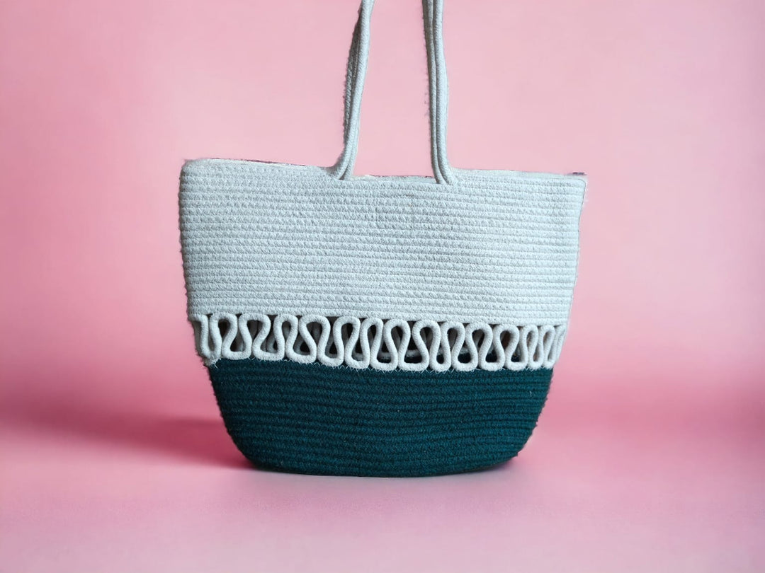 ONEarth Cream & Green Designer bag