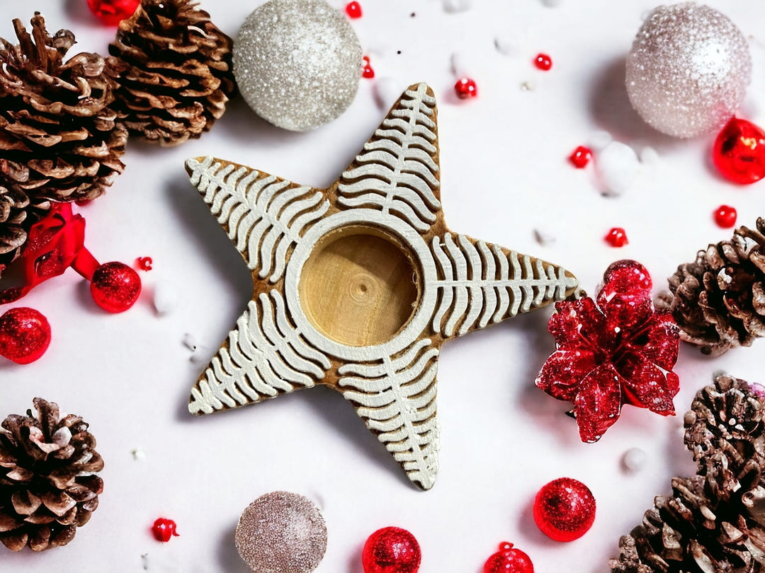 ONEarth Christmas star tea light holder (set of 2)