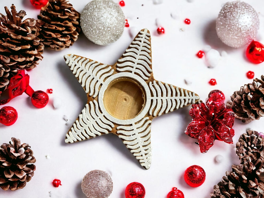 ONEarth Christmas star tea light holder (set of 2)