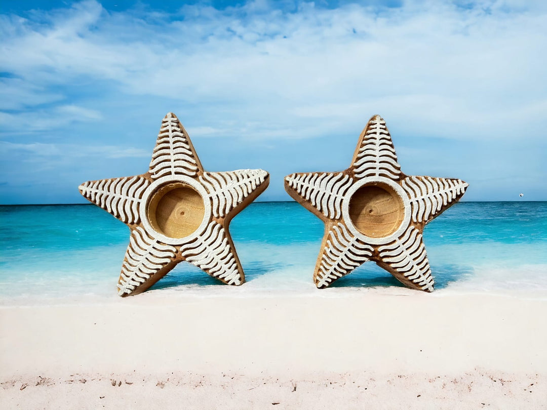 ONEarth Christmas star tea light holder (set of 2)