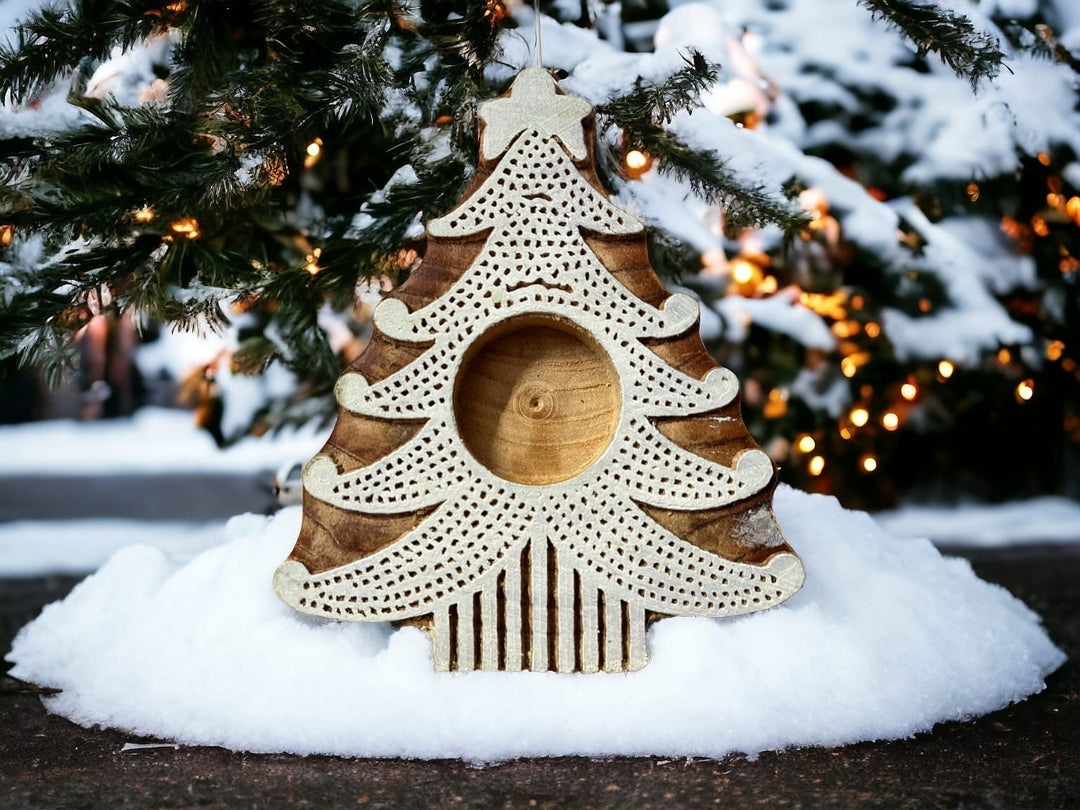 ONEarth Christmas tree tea light holder (set of 2)