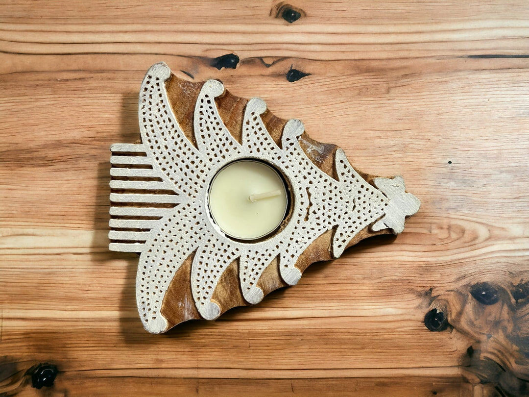 ONEarth Christmas tree tea light holder (set of 2)