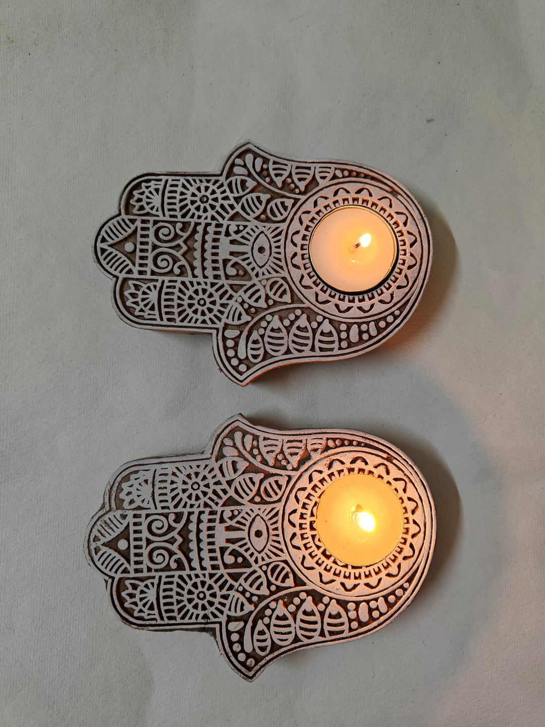 ONEarth Hamsa hand tea light holder (set of 2)