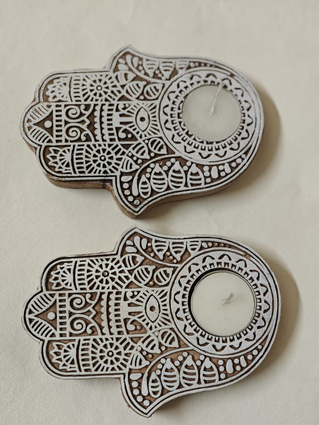 ONEarth Hamsa hand tea light holder (set of 2)