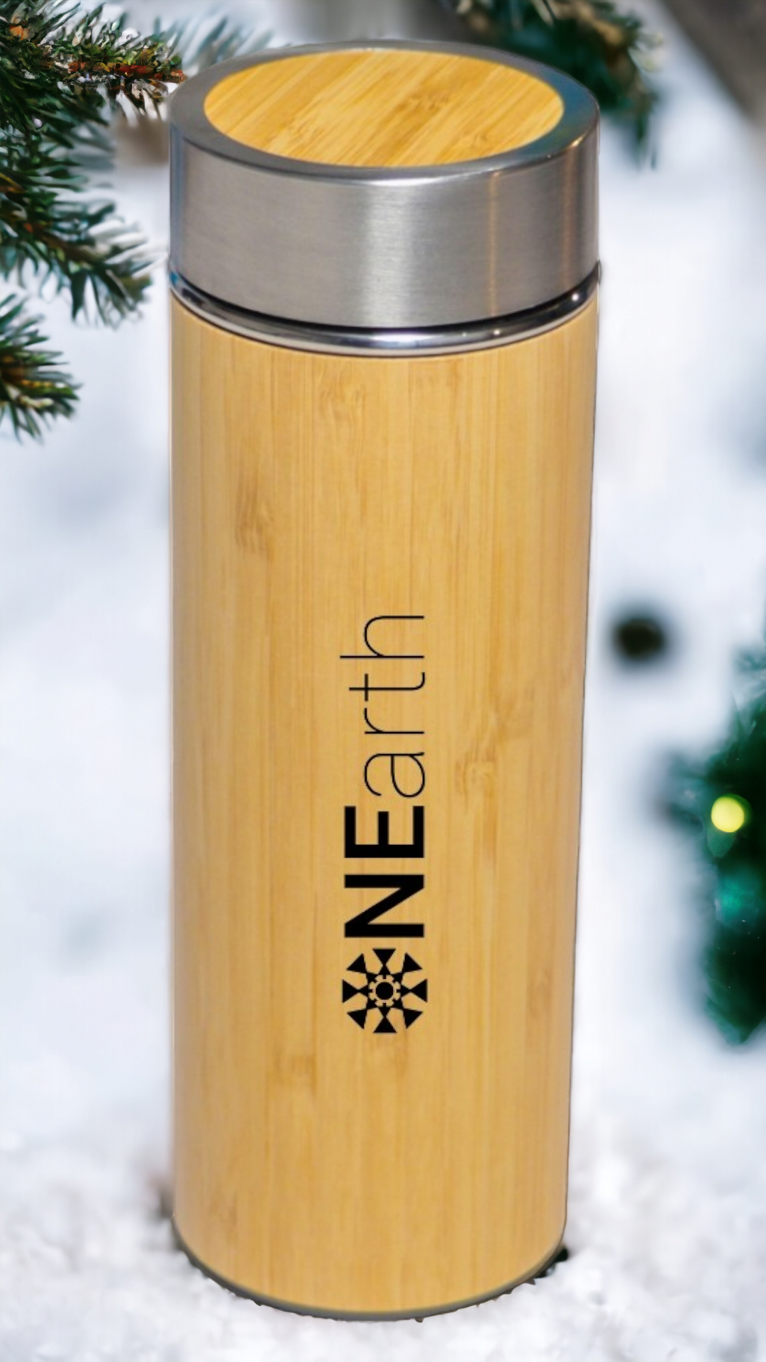 ONEarth Bamboo steel bottle (450 Ml)