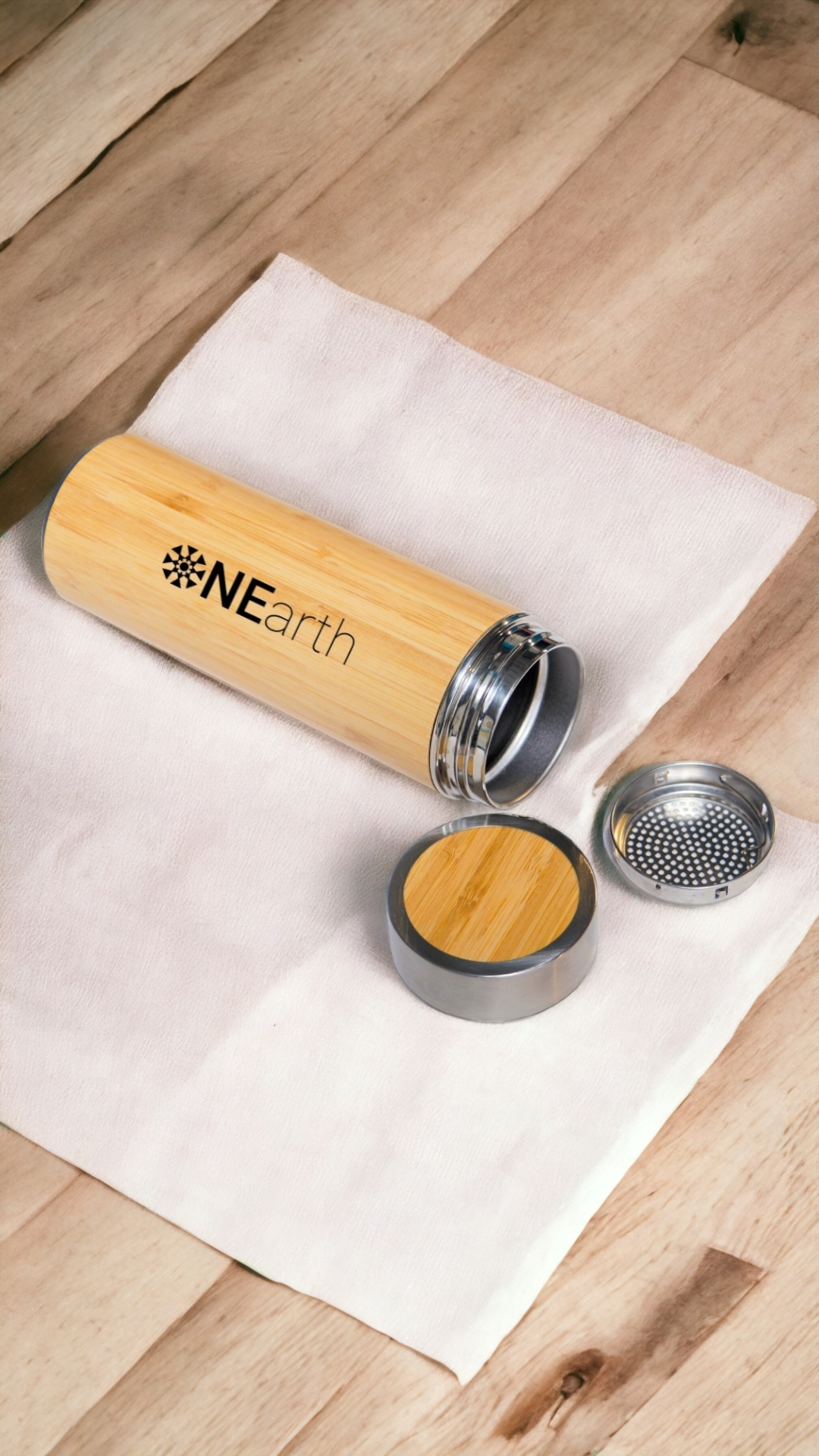 ONEarth Bamboo steel bottle (450 Ml)