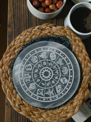 Onearth Selenite Charging Plate with zodiac signs