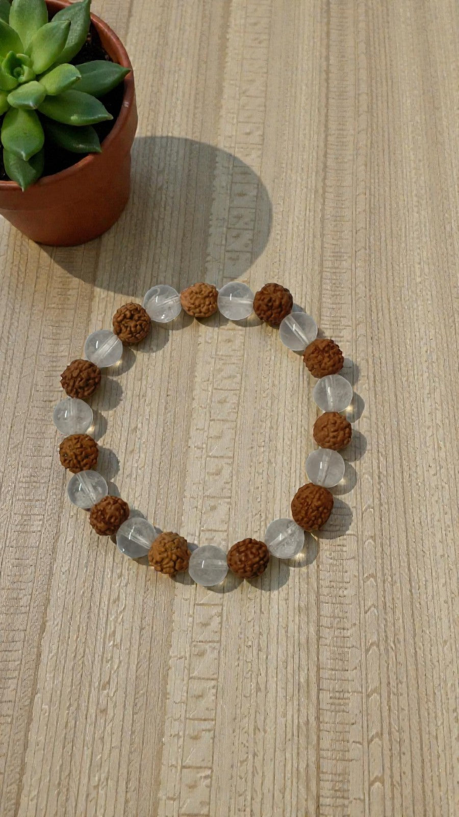 Onearth crystal rudraksha bracelet (certified)