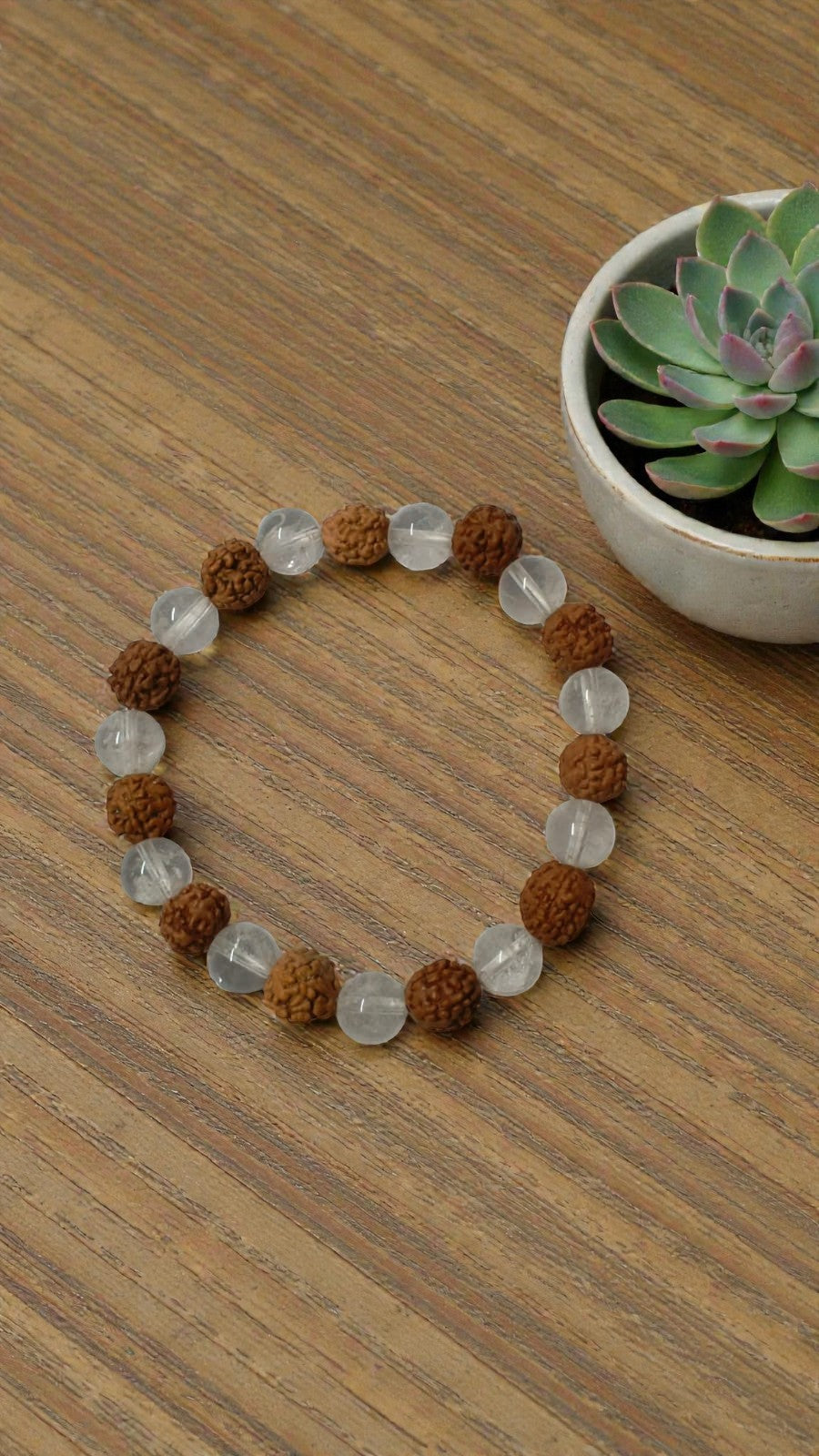 Onearth crystal rudraksha bracelet (certified)