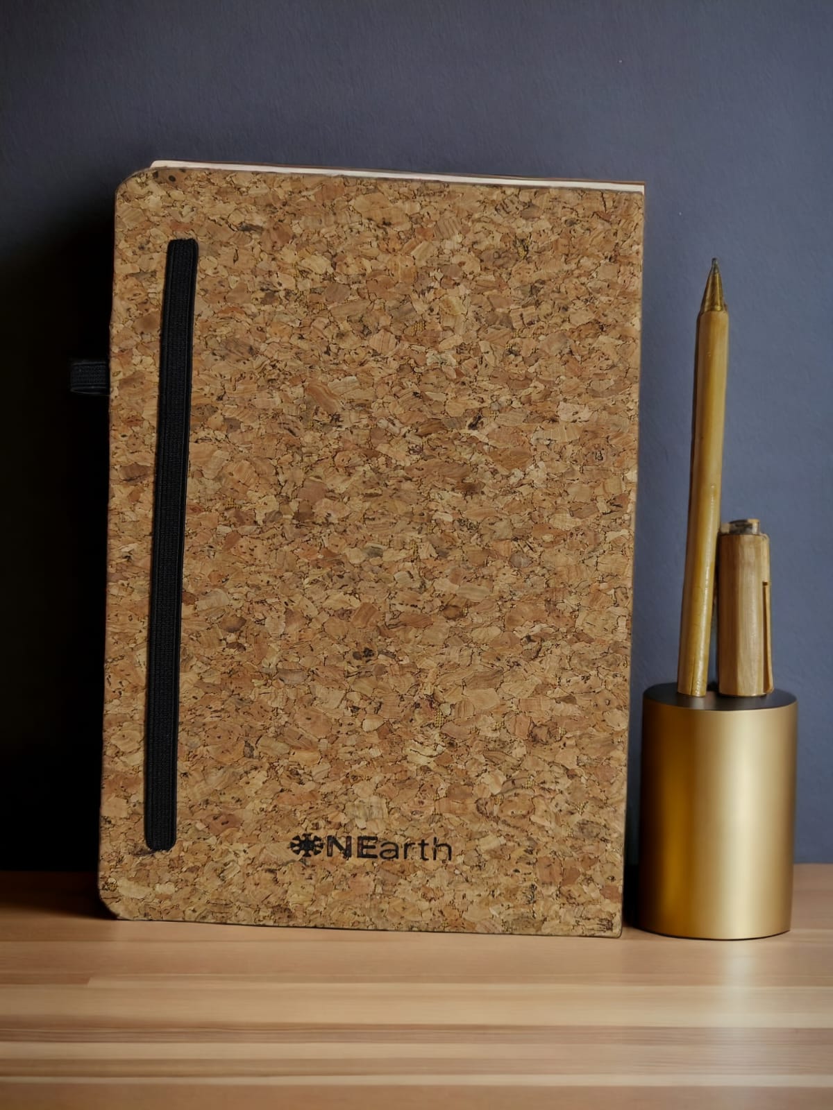 ONEarth cork planner with bamboo pen