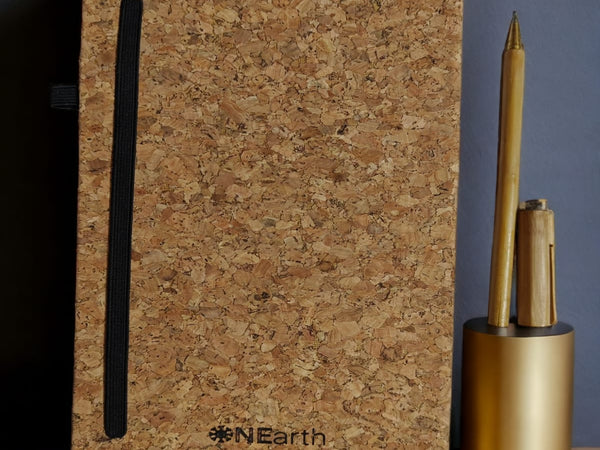 ONEarth cork planner with bamboo pen