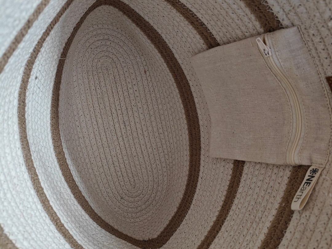 ONEarth Cream & Brown lines Tote bag