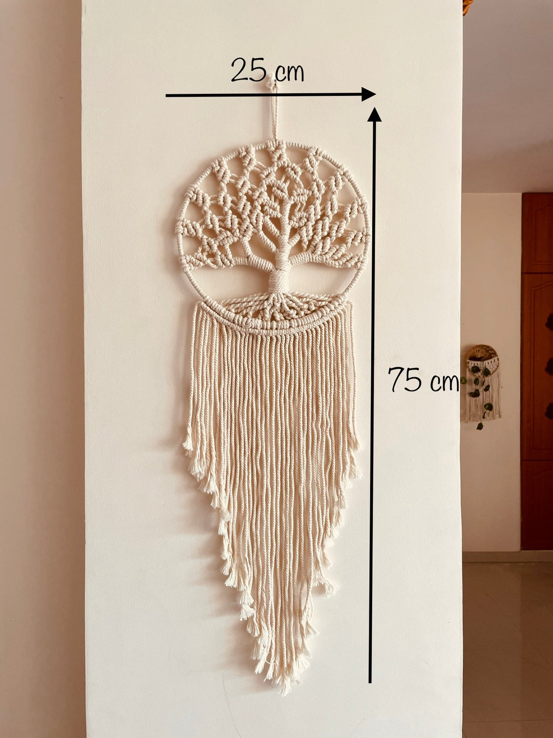 SUTRAM Handmade Boho Macrame Dream Catcher for Home - Macrame Wall Hanging 25 x 65 cm