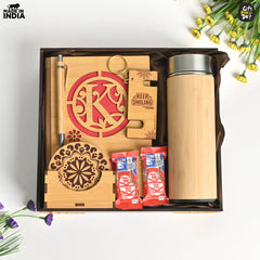 Gift Kya De Premium New Year Gift Hamper – Personalized Diary, Bottle, Coasters, Pen & Chocolates and Key Chain | Perfect For Corporate Gift