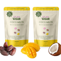 Oh My Vegan Mango Coco Melts Combo Pack Of 2 – Healthy Plant Based Freeze-Dried Treats - 40 Grams x 2
