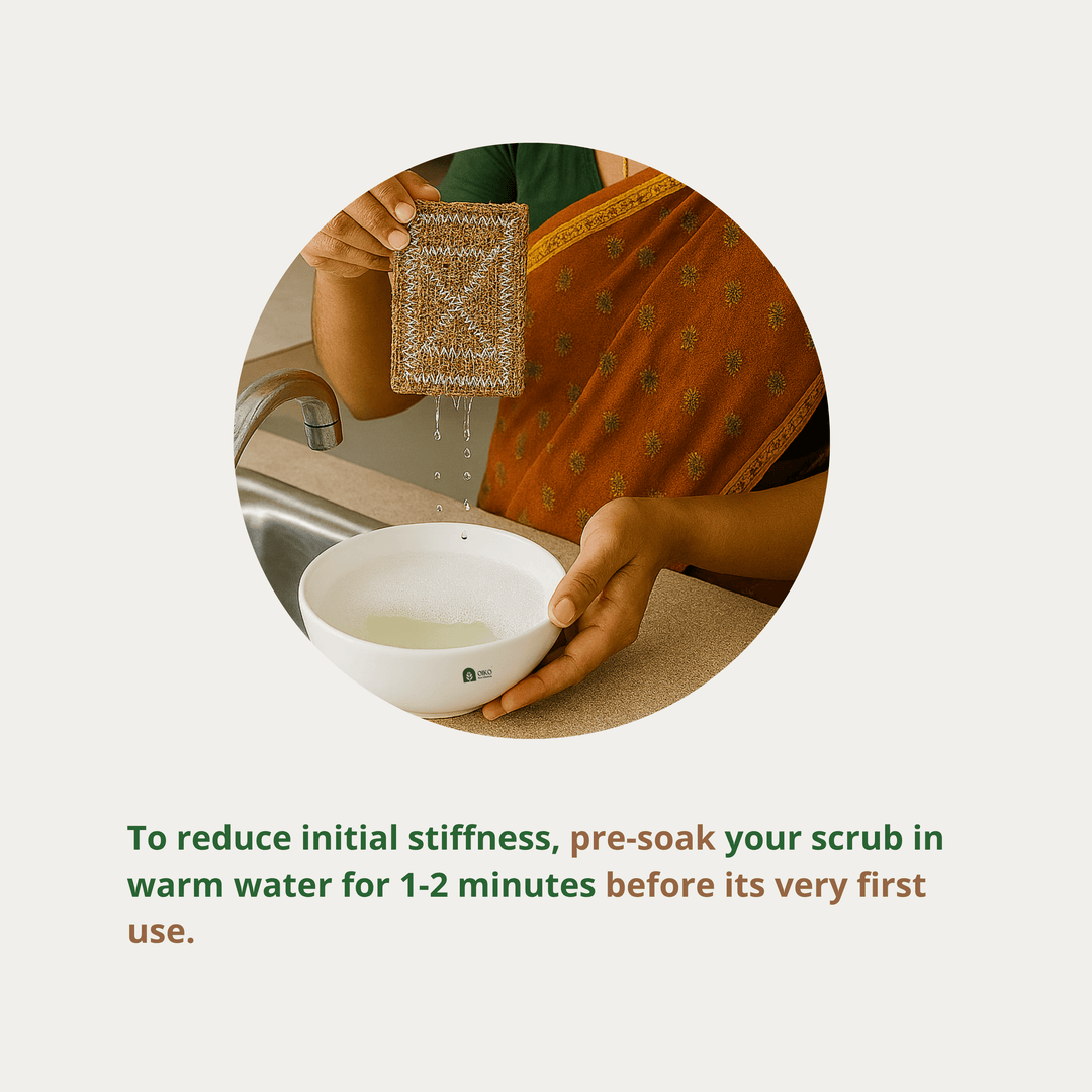 OIKO Coconut Coir Cleaning Scrub Pad |Natural, Biodegradable & Effective| Pack of 5 - Suspire