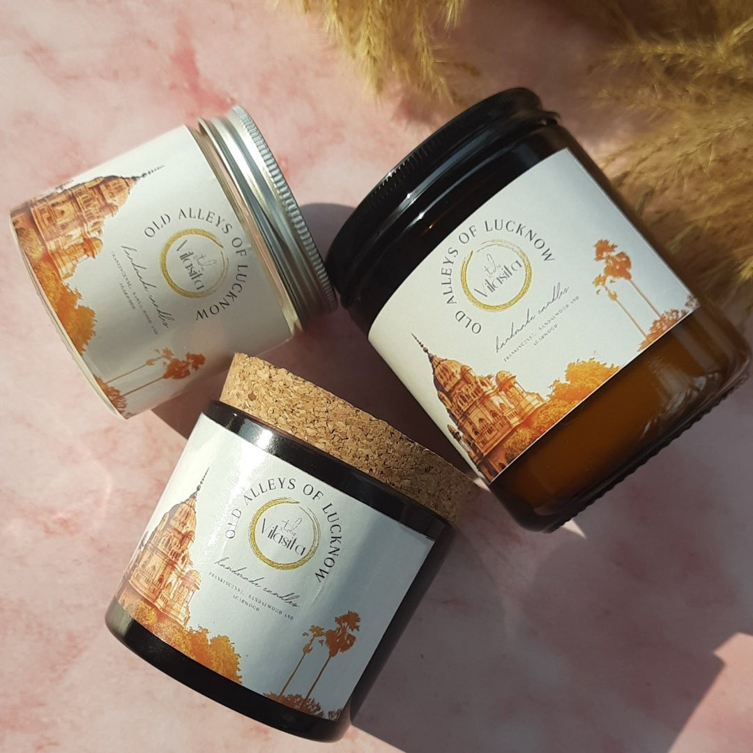 Studio Vilasita Soy wax candle- old alleys of Lucknow | agarwood, frankincense and sandalwood