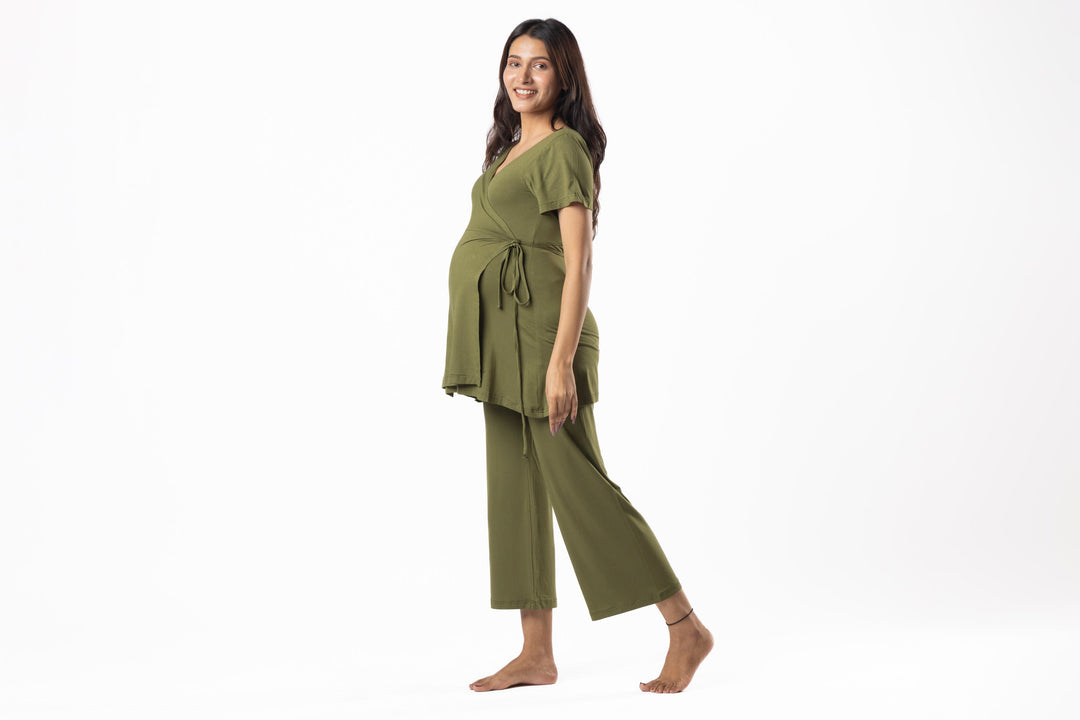 BLOCK HOP Maternity Wrap Co-Ord Set