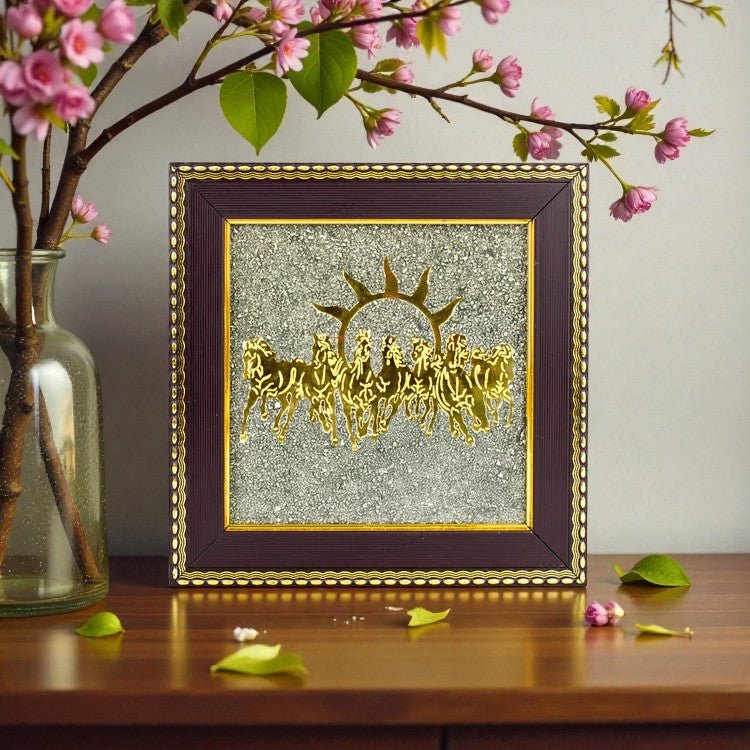 Onearth fortune frame of Pyrite with 7 horses - Suspire