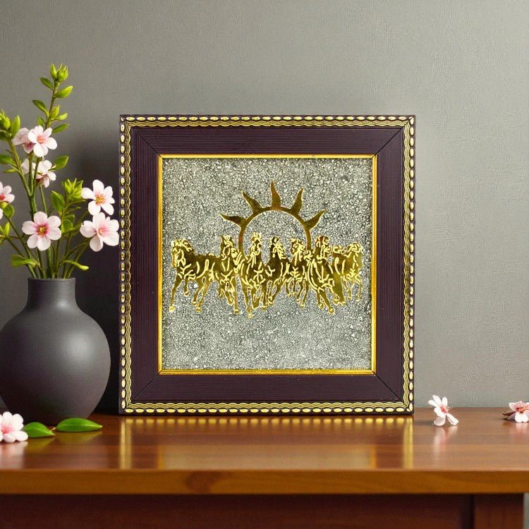 Onearth fortune frame of Pyrite with 7 horses - Suspire