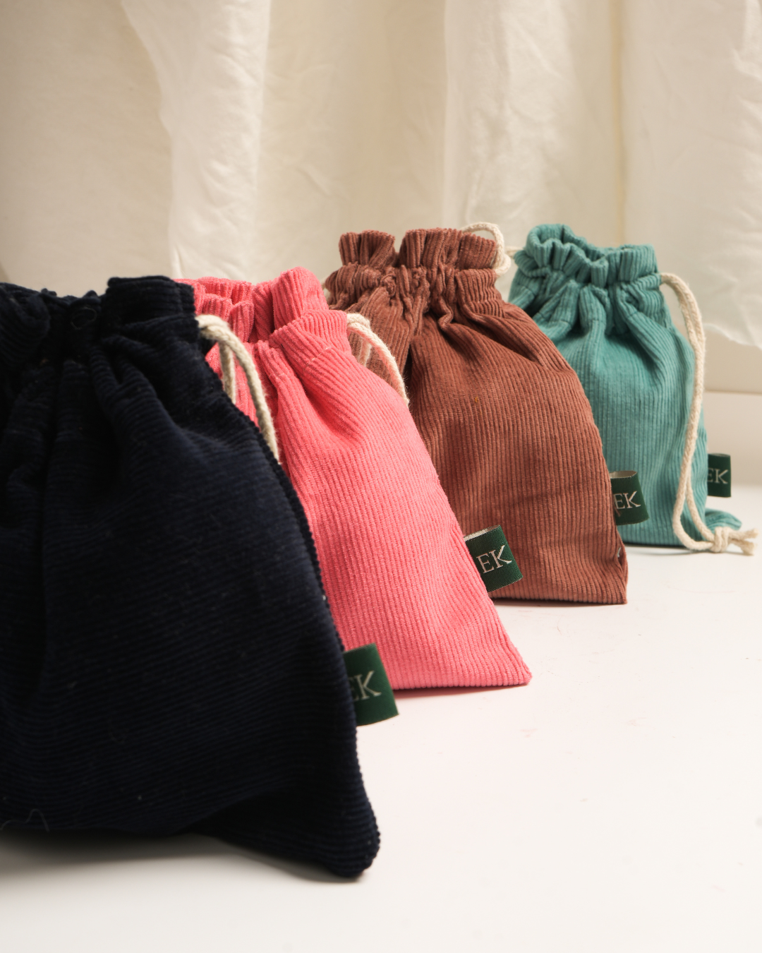 EcoLuxe Loom Corduroy Potli | Organic Cotton Drawstring Pouch