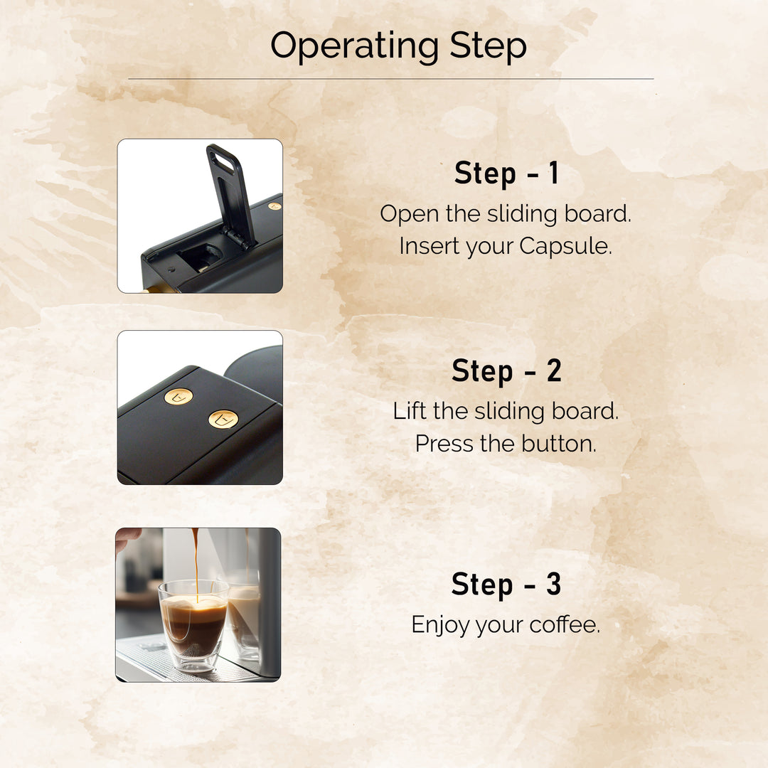 The Bean Co Roasters Coffee Capsule Machine | Espresso Coffee Maker | 19 Bar Pressure | Compatible with Nespresso Pods