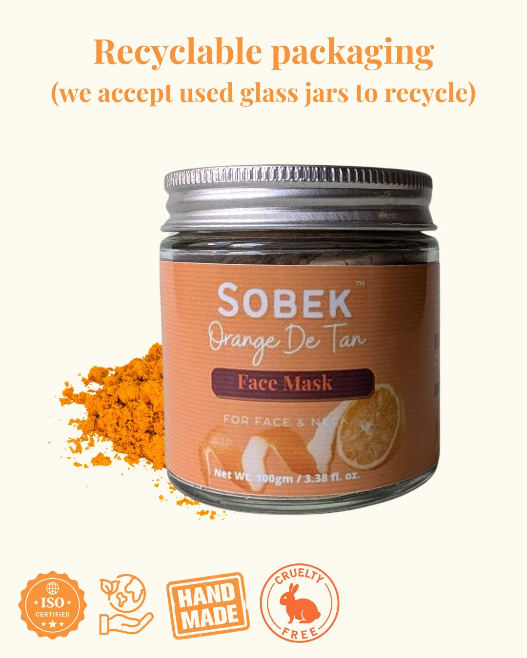 Orange De Tan Powder Face Mask Pack 100 gm