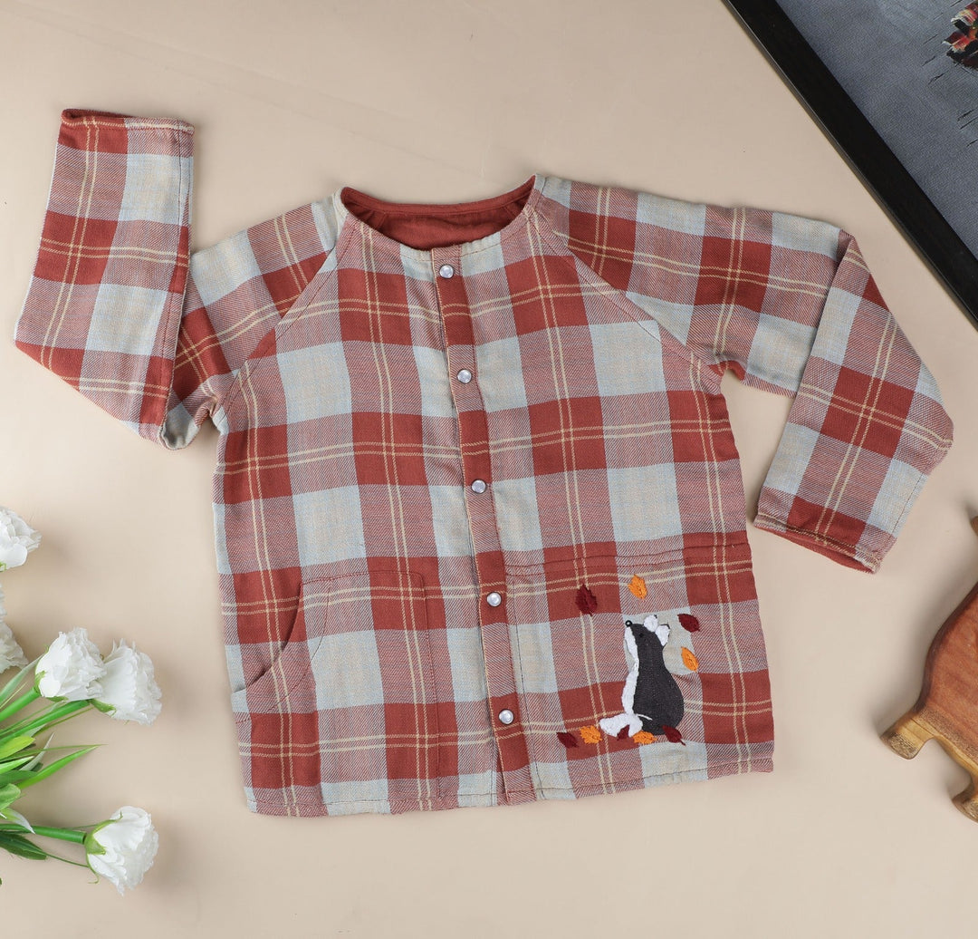Mamacherub Checkered Foxy Reversible Shirt