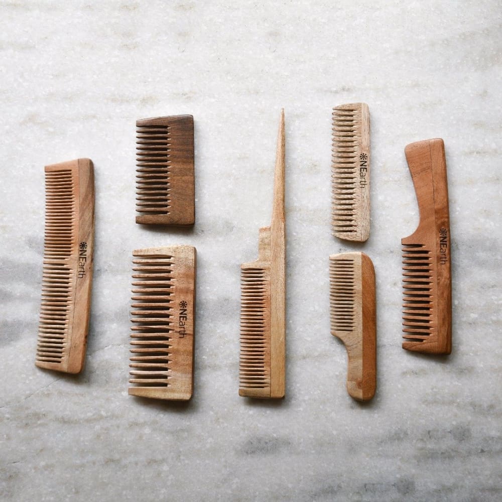 ONEarth Organic Neem Wood Combs - Pack of 7