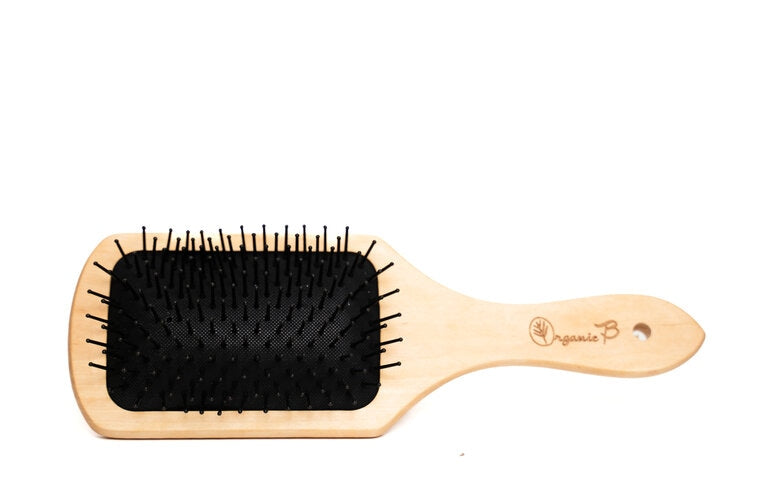Organic B Rectangular Paddle Hairbrush |Nylon Bristles| Large