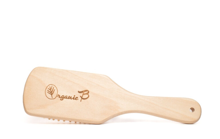 Organic B Rectangular Paddle Hairbrush | Wooden | Small