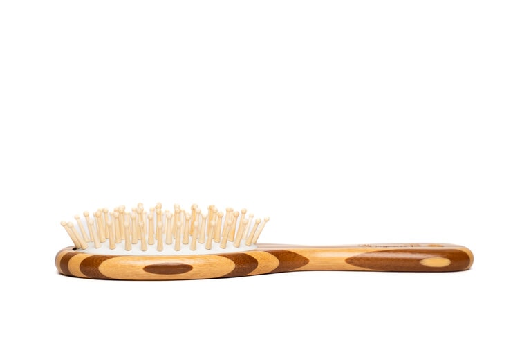 Organic B Oval Paddle Hairbrush |Bamboo |Stripped | Small