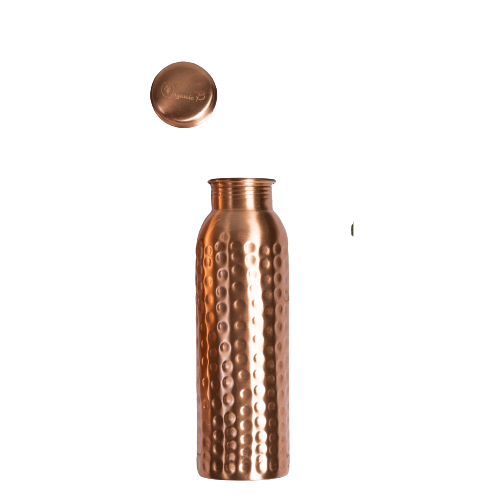 Organic B Plain & Hammered Copper Bottle Combo Pack (949ml each)