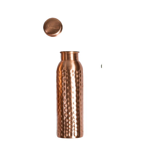 Plain & hammered copper bottle combo pack (949ml each)