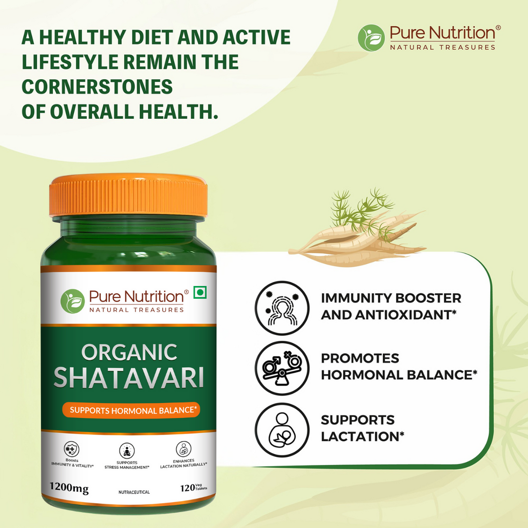 Organic Shatavari - 120 Tablets | Boosts Immunity, Digestion, and Supports Women&
