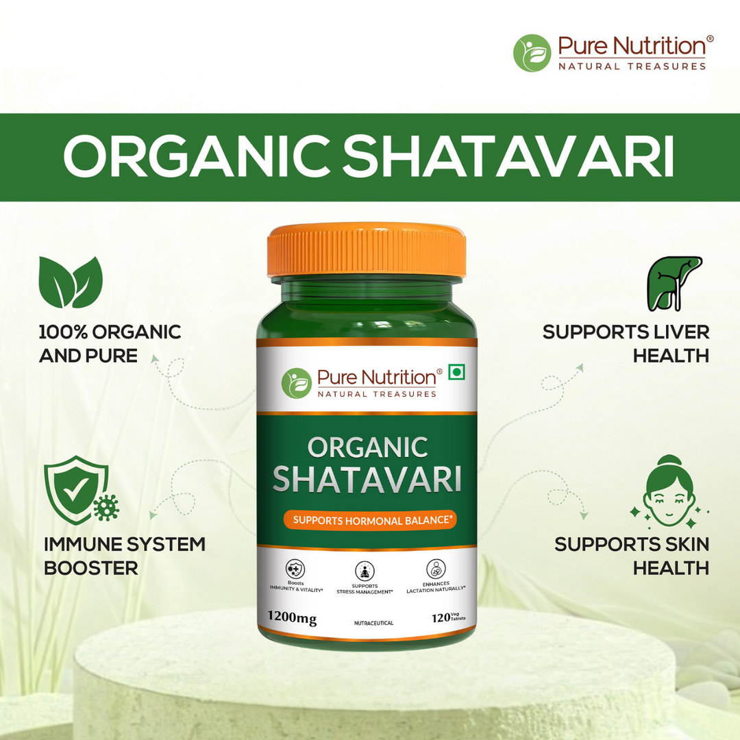 Organic Shatavari - 120 Tablets | Boosts Immunity, Digestion, and Supports Women&