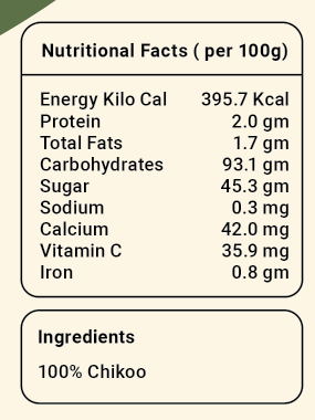 Freeze Dried Chikoo, 30 gm