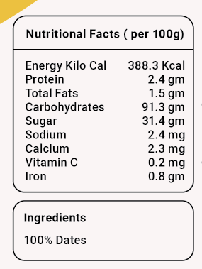 Freeze Dried Dates, 25 gm