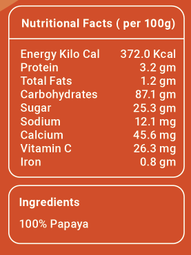 Freeze Dried Papaya, 25 gm