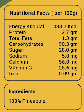 Freeze Dried Pineapple, 25 gm