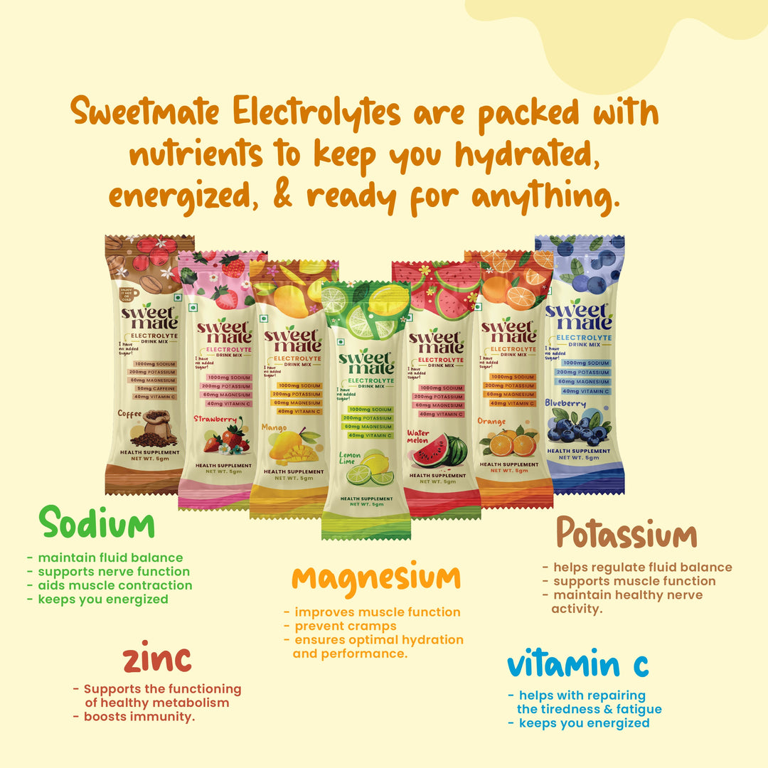 Sweetmate Assorted Electrolyte Drink Mix Sweetened With Stevia -5g (30 Sachet)