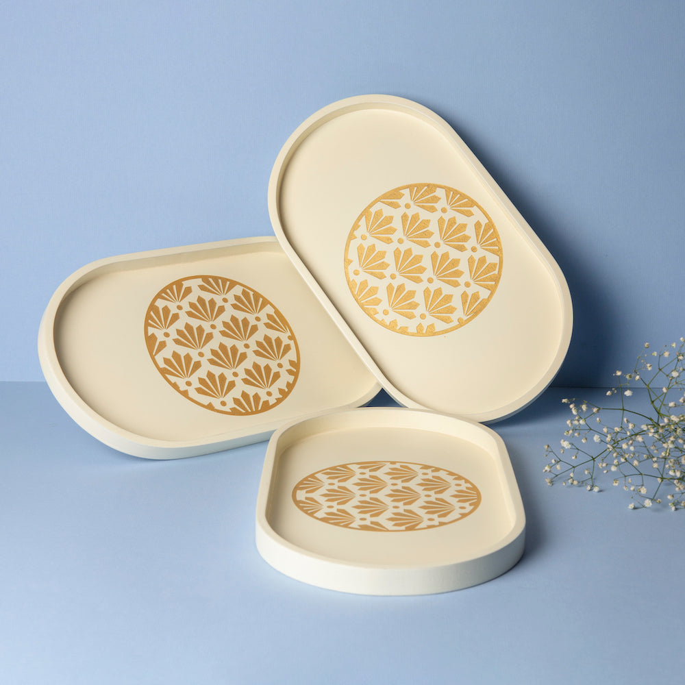 BambaiSe Pebble Grey Oval Tray (M)