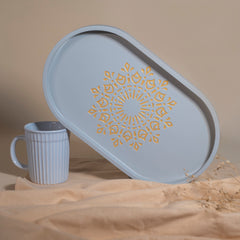 BambaiSe Ivory White Oval Tray (M)