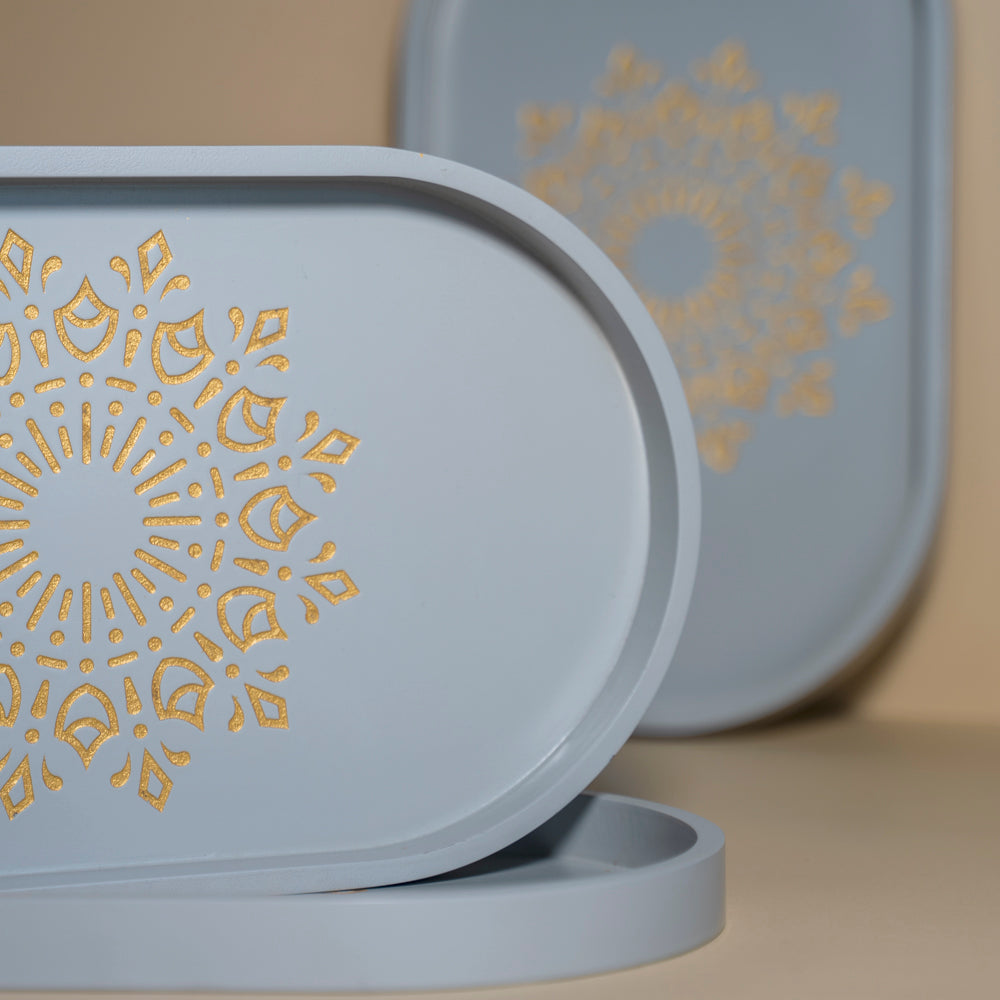 BambaiSe Ivory White Oval Tray (M)